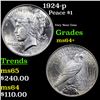 Image 1 : 1924-p Peace Dollar $1 Grades Choice+ Unc