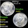 Image 1 : 1923-p Peace Dollar $1 Grades GEM+ Unc