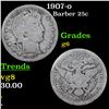 Image 1 : 1907-o Barber Quarter 25c Grades g+
