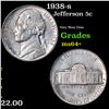 Image 1 : 1938-s Jefferson Nickel 5c Grades Choice+ Unc