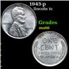 Image 1 : 1943-p Lincoln Cent 1c Grades GEM+ Unc