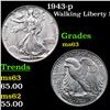 Image 1 : 1943-p Walking Liberty Half Dollar 50c Grades Select Unc