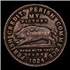 Image 3 : 1824 Boar Rush Hard Times Token  Hard Times Token 1c Grades xf+