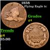 Image 1 : 1858 Flying Eagle Cent 1c Grades g, good