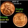 Image 1 : 1937-d Lincoln Cent 1c Grades GEM++ Unc RD
