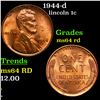 Image 1 : 1944-d Lincoln Cent 1c Grades Choice Unc RD
