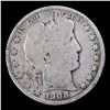 Image 2 : 1908-p Barber Half Dollars 50c Grades vg+