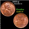 Image 1 : 1953-p Lincoln Cent 1c Grades GEM+ Unc RB