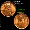Image 1 : 1944-d Lincoln Cent 1c Grades GEM+ Unc RB