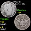 Image 1 : 1907-d Barber Quarter 25c Grades vg, very good