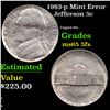 Image 1 : 1983-p Jefferson Nickel Mint Error 5c Grades GEM 5fs