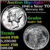 Image 1 : ***Auction Highlight*** 1941-s Mercury Dime Near TOP POP! 10c Graded ms67+ fsb BY SEGS (fc)