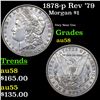 Image 1 : 1878-p Rev '79 Morgan Dollar $1 Grades Choice AU/BU Slider