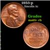 Image 1 : 1953-p Lincoln Cent 1c Grades Gem+ Unc RB
