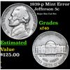 Image 1 : 1939-p Jefferson Nickel Mint Error 5c Grades xf