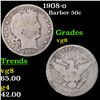 Image 1 : 1908-o Barber Half Dollars 50c Grades vg, very good