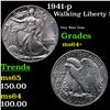 Image 1 : 1941-p Walking Liberty Half Dollar 50c Grades Choice+ Unc