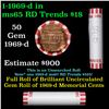 Image 1 : Shotgun Lincoln 1c roll, 1969-d 50 pcs Bank Wrapper.