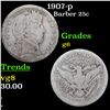 Image 1 : 1907-p Barber Quarter 25c Grades g+