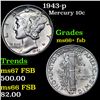 Image 1 : 1943-p Mercury Dime 10c Grades GEM++ FSB