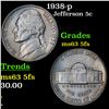 Image 1 : 1938-p Jefferson Nickel 5c Grades Select Unc 5fs