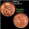 Image 1 : 1953-p Lincoln Cent 1c Grades GEM+ Unc RB
