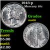 Image 1 : 1943-p Mercury Dime 10c Grades GEM+ Unc