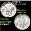 Image 1 : 1943-p Mercury Dime 10c Grades GEM++ FSB