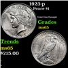 Image 1 : 1923-p Peace Dollar $1 Grades GEM Unc