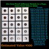 Image 1 : 20x Proof Jefferson Nickels in a Page, Dates from 1959 to 2005! Jefferson Nickel 5c Grades Brilliant