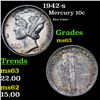 Image 1 : 1942-s Mercury Dime 10c Grades Select Unc