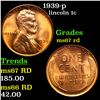 Image 1 : 1939-p Lincoln Cent 1c Grades GEM++ Unc RD