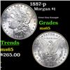 Image 1 : 1887-p Morgan Dollar $1 Grades GEM Unc