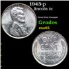 Image 1 : 1943-p Lincoln Cent 1c Grades GEM Unc