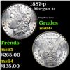 Image 1 : 1887-p Morgan Dollar $1 Grades Choice+ Unc