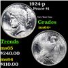 Image 1 : 1924-p Peace Dollar $1 Grades Choice+ Unc