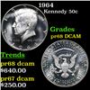 Image 1 : Proof 1964 Kennedy Half Dollar 50c Grades GEM++ Proof Deep Cameo