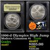 Image 1 : 1996-d Olympics High Jump Modern Commem Dollar $1 Graded GEM++ Unc By USCG