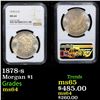 Image 1 : NGC 1878-s Morgan Dollar $1 Graded ms64 By NGC