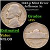 Image 1 : 1942-p Jefferson Nickel Mint Error 5c Grades vf++