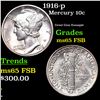 Image 1 : 1916-p Mercury Dime 10c Grades GEM FSB