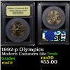 Image 1 : 1992-p Olympics Modern Commem Half Dollar 50c Graded ms70, Perfection By USCG