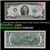 Image 1 : 1976 $2 Federal Reserve Note 1st Day of Issue, with Stamp Grades Gem CU