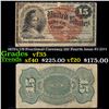 Image 1 : 1870's US Fractional Currency 15¢ Fourth Issue Fr-1271 Grades vf++