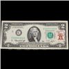 Image 2 : 1976 $2 Federal Reserve Note 1st Day of Issue, with Stamp Grades Select CU