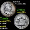 Image 1 : 1955-p Franklin Half Dollar 50c Grades Select Unc FBL
