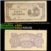 Image 1 : 1942 Philippines WWII Japanese Occupation Currency, 50 Centavos Note Grades vf+