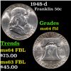 Image 1 : 1948-d Franklin Half Dollar 50c Grades Choice Unc FBL