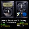 Image 1 : Proof 1986-s Statue of Liberty Modern Commem Dollar $1 Graded GEM++ Proof Deep Cameo BY USCG