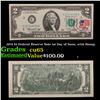 Image 1 : 1976 $2 Federal Reserve Note 1st Day of Issue, with Stamp Grades Gem CU